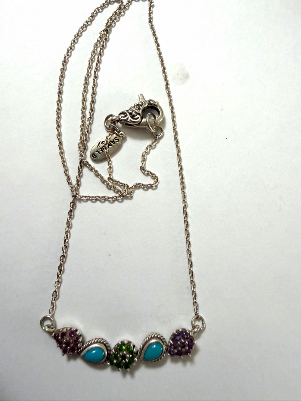 Samuel B.  Sterling Silver Turquoise & Gemstone Necklace